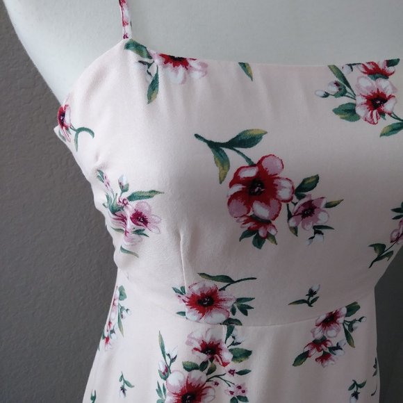 Forever 21 Summer Floral Open Back Tie Dress Small - Picture 3 of 9